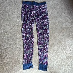Cuddl Duds purple multi pattern lounge leggings size medium